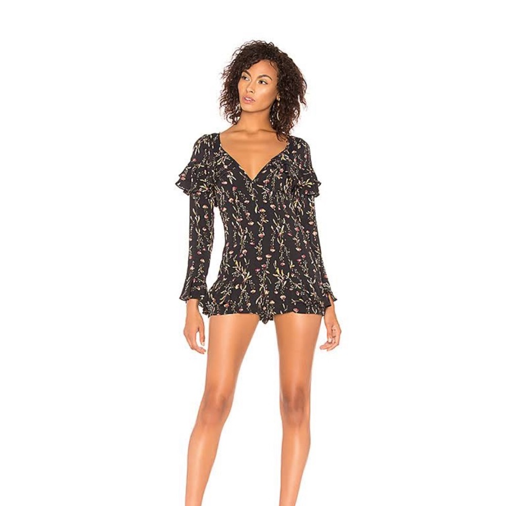 REVOLVE LIKELY • NWT Amira Floral Ruffles Long Sleeve Romper - Picture 1 of 10